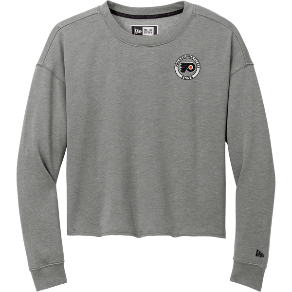 Philadelphia Flyers Elite New Era Ladies Tri-Blend Fleece Crop Crew