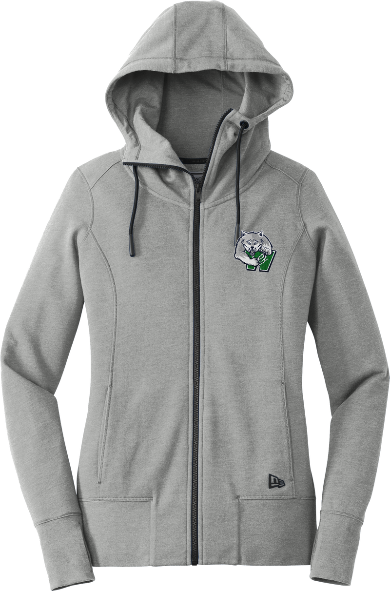Woodbridge Wolfpack New Era Ladies Tri-Blend Fleece Full-Zip Hoodie