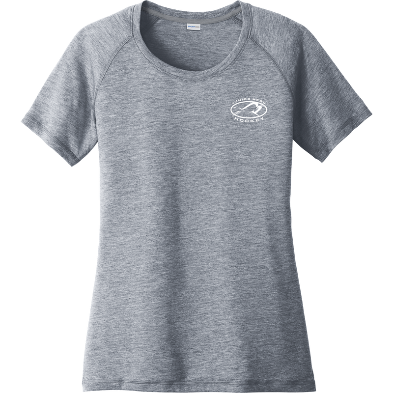 Jr. Herd Ladies PosiCharge Tri-Blend Wicking Scoop Neck Raglan Tee