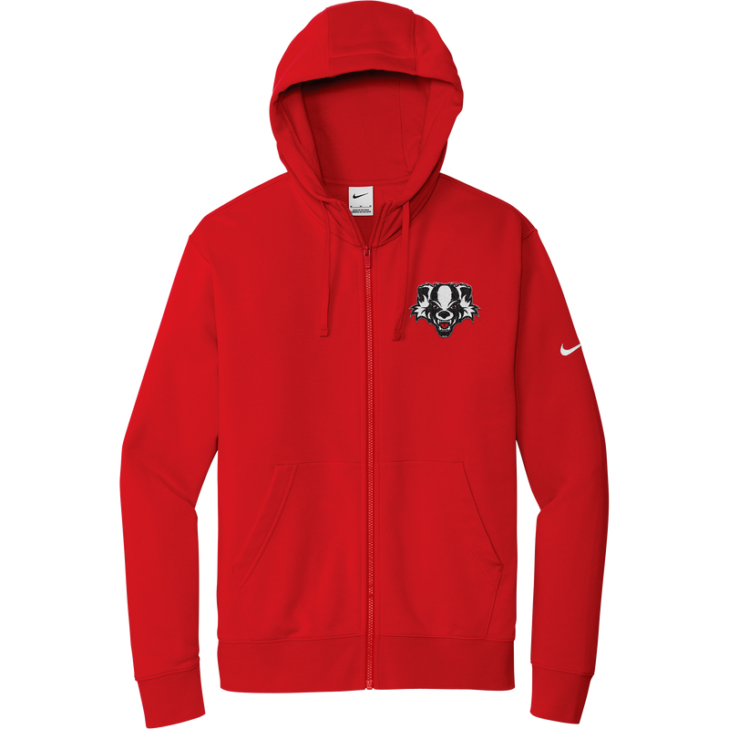 Scary Badgers Nike Club Fleece Sleeve Swoosh Full-Zip Hoodie