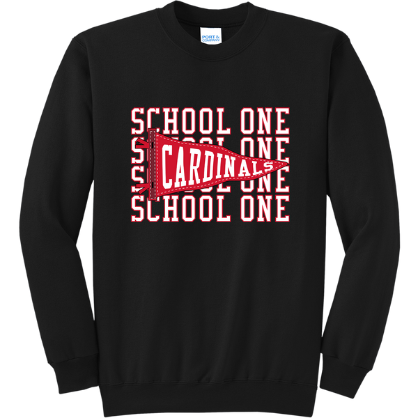 School One Elementary Adult Pennant Fleece Crewneck Sweatshirt
