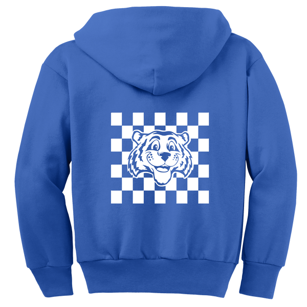 Coles Elementary Youth "Checkered Tiger" Full-Zip Hooded Sweatshirt